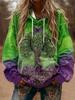 Kadın Western Etnik Baskılı Kapüşonlu Sweatshirt Günlük Retro Baskılı Kapüşonlu Sweatshirt Kadın Giyim Üstler
