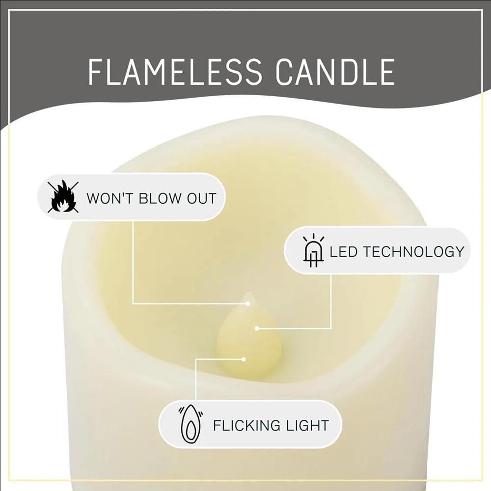 3 Stück/Set LED Flackerkerzen mit Fernbedienung für Weihnachtsfeier Hochzeit Heimpartydeko Beleuchtung