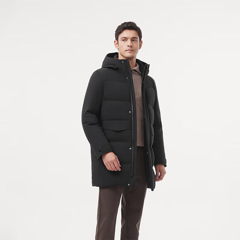 Tambol Men's Business Mid-Length Hooded Goose Down Winter Jacket 520597A