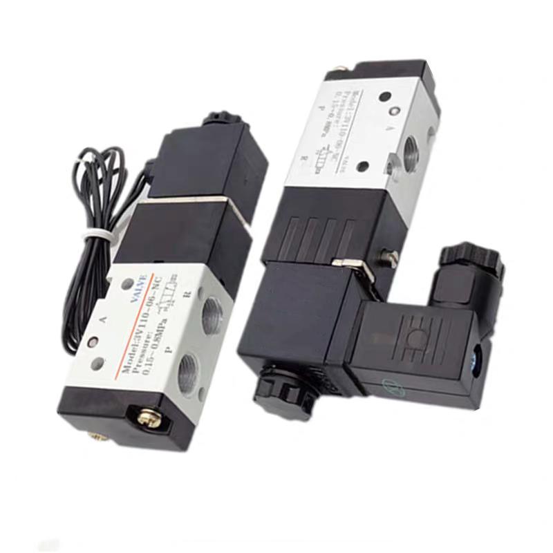 3V110-06 1/8" Solenoid Valve 3/2 Way Pneumatic Air Control Valve Electric Gas Magnetic Valve Alumium Body DC12V 24V AC110V 220V