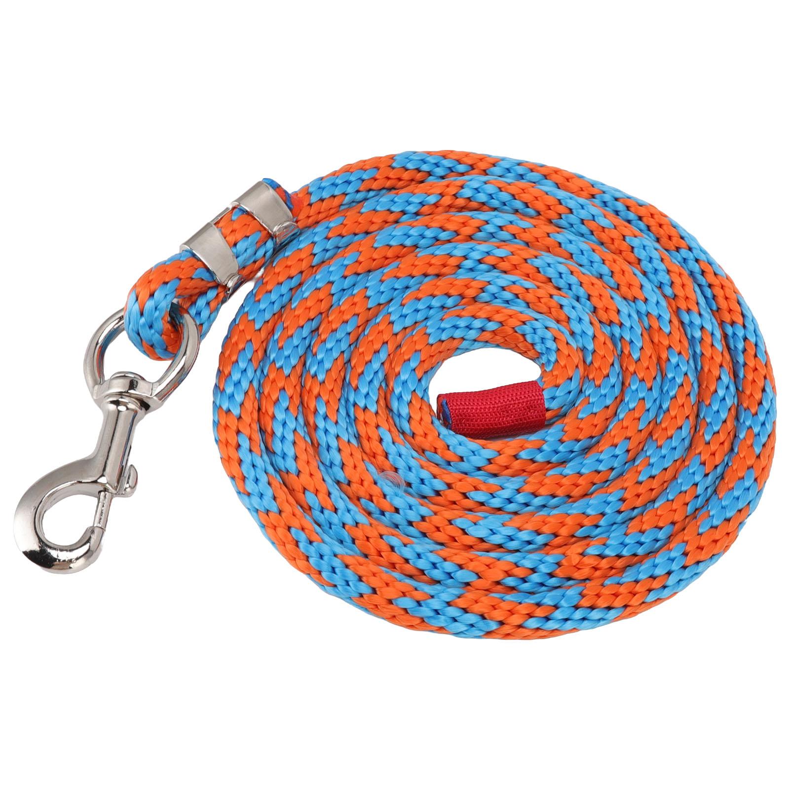 

Nylon Horse Rope Multipurpose Thickened Livestock Rope with Alloy Hook for Horse Livestock Pet 8.2ft Blue Orange