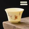 1 Pc Chinese Ceramic Tea Cup Handmade Flower and Bird Pattern Teacup Porcelain Tea Bowl Travel Master Cup Household Teaware