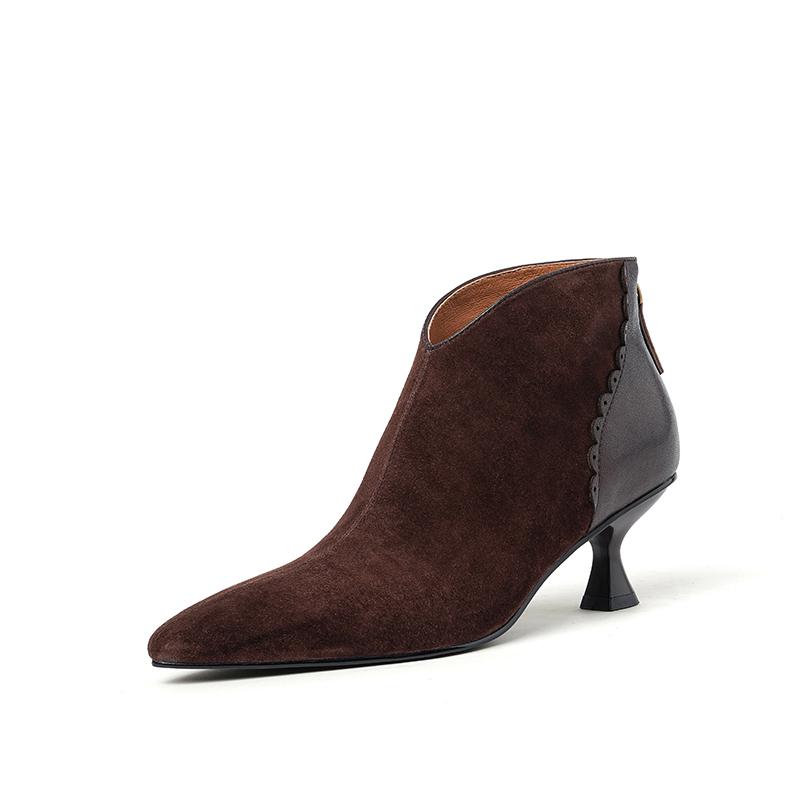 

Мода 2025 Новые Осенне-зимние Женские Сапоги Остроносые Туфли на Каблуке Обувь для Женщин Ботильоны Современные Сапоги 34