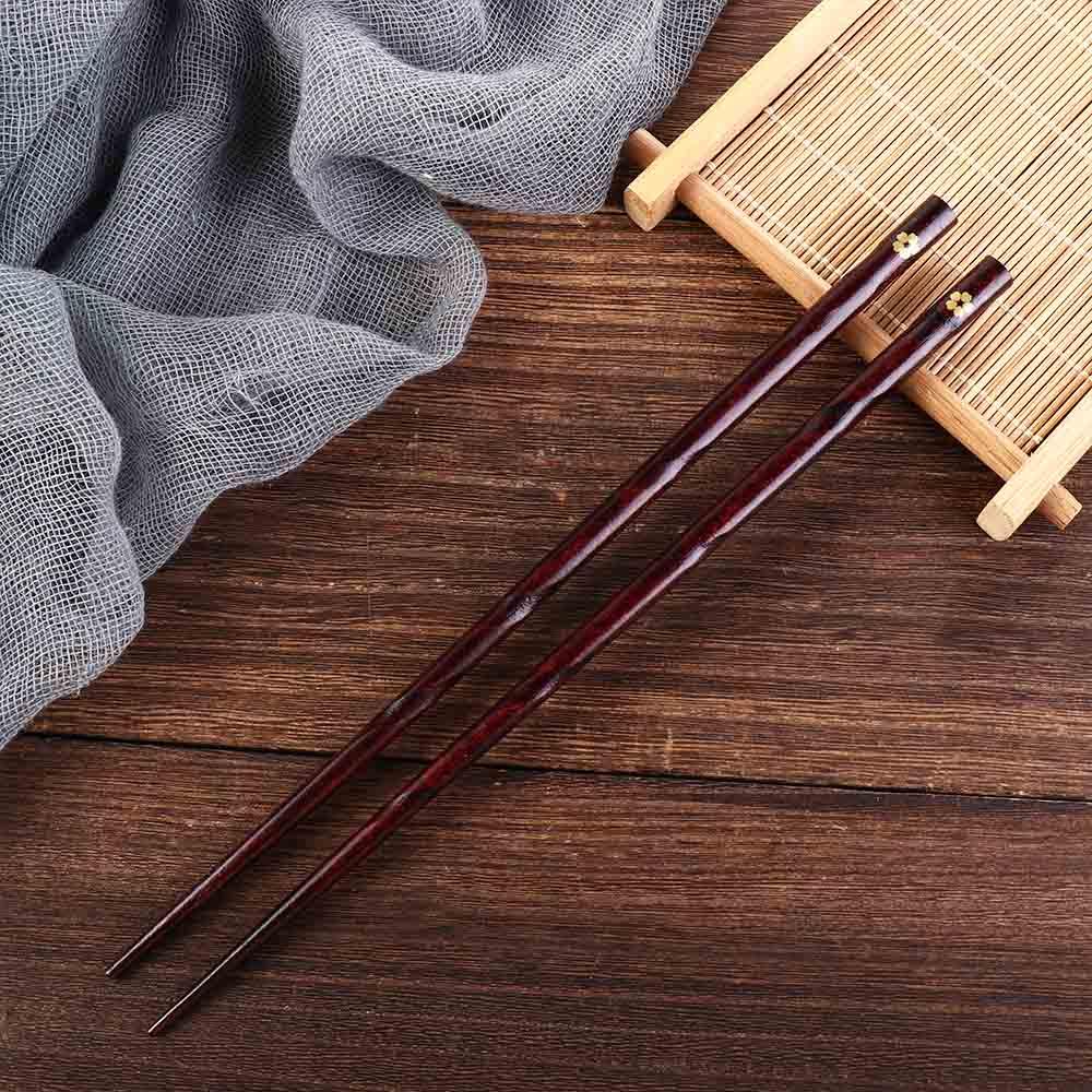 Sushi Noodles Non-Slip Rustic Wooden Elegant Reusable Tableware Kitchen Utensils Flatware Chopsticks