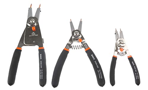 Bahco 9938 BH9938 Circlip Pliers Set, Black/Red, Set of 3 Pieces
