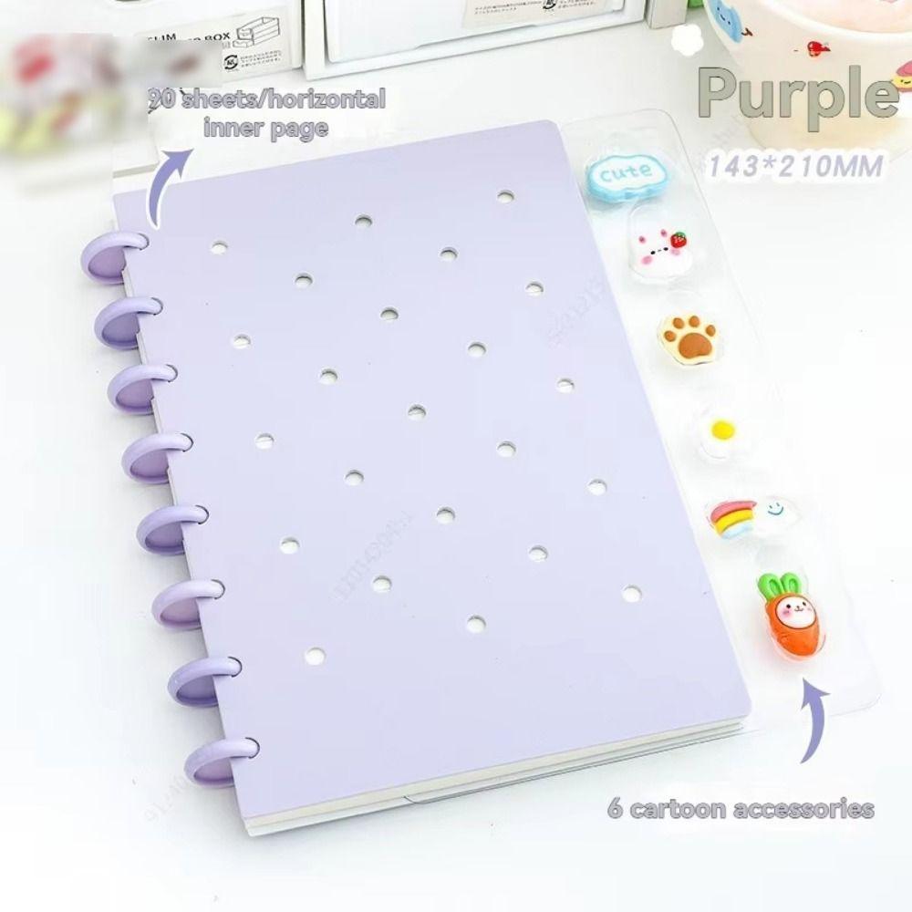Cartoon A5 Loose-Leaf Book Detachable DIY Binder Journals Multi Color Detachable Notepad Gifts