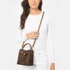 Michael Kors MK Suri Monogram Coulisse Tela e Pelle Borsa a Secchiello Donna borse Marrone Ghianda 35T0GU2C0B-200
