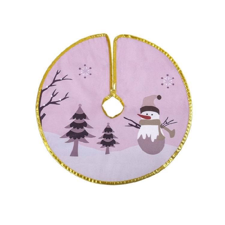Decorative Christmas Tree Skirt Practical Fabric Christmas Tree Skirt with Golden Edged Detailing for Celebration