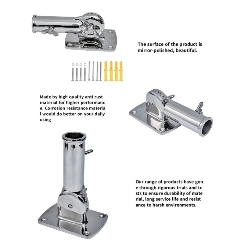 Schwerlast-Flaggenmast-Halter aus Edelstahl, 180° verstellbar, Beton-Flaggenmast-Halter für Haus Außenbereich, Flagge