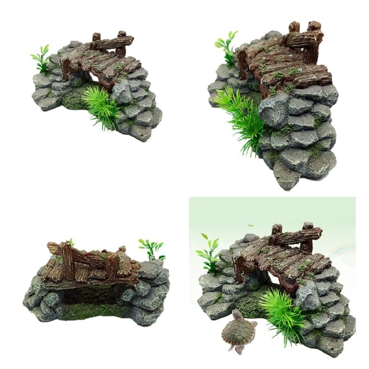 Nontoxic Aquarium Artificial Bridge Ornament Fish Tank Turtle Basking Platform