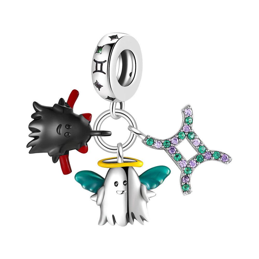 New Copper Charm Cartoon Series Of Twelve Zodiac Signs Diy Fine Bead Fit Original Pendant Charms Bracelet For Women