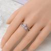 Authentic Copper Metal Metal Valentine's Day Rings Sweet Pink Zircon Princess Bows Designed For Women Ring Romantic High Quality Fine High Quality