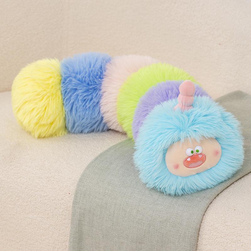Funny Colorful Caterpillar Monster Plush Stuffed Toys Cartoon Long Pillow Caterpillar Dolls Funny Toy for Children Girls Gifts