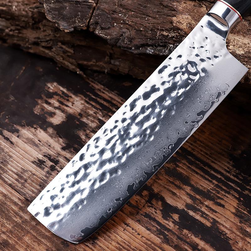Damascus Steel Japanese Nakiri Knife Kitchen Knives Meat Cleaver Knife  Cutter