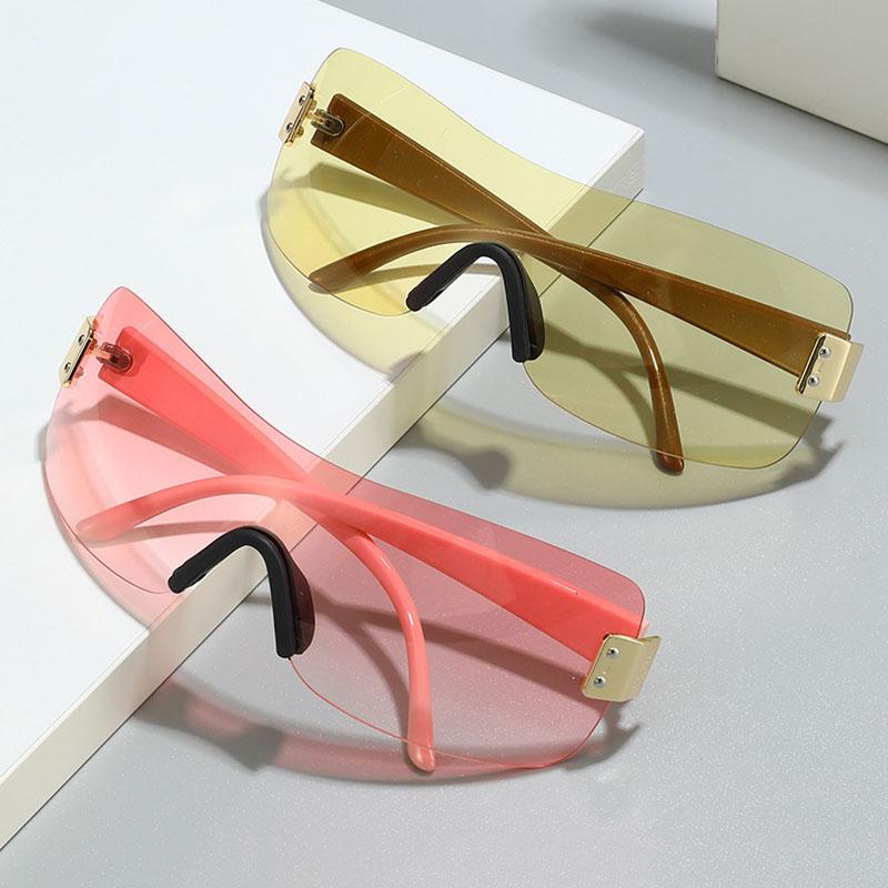 Brand Designer Luxury Rimless Rectangle Sunglasses Women For Men Vintage Punk Sun Glasses Outdoor Popular Shades Uv400