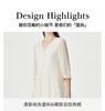 100% Mulberry Silk] Spring and Summer V-neck Elegant Hollow Embroidery Loose and Slimming Silk Dress for Women