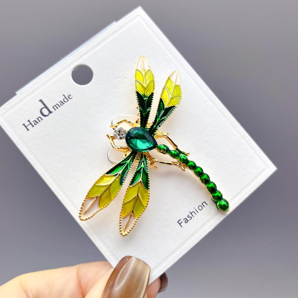 Green Enamel Dragonfly Brooch for Women Flying Animal Fashion Clothing Pins Enamel Pins for Clothes Women Clothing Accessories