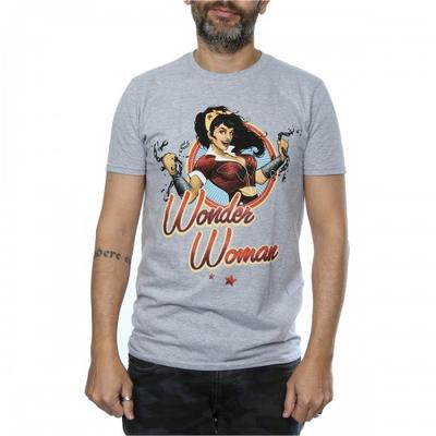 DC Bombshells Camiseta masculina com emblema da Mulher Maravilha Heather