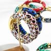 New Leopard Bamboo Tube Acrylic Bracelets for Women Men Retro Elastic Chunky Curved Resin Bracelet Bangle Stack Jewelry Gifts