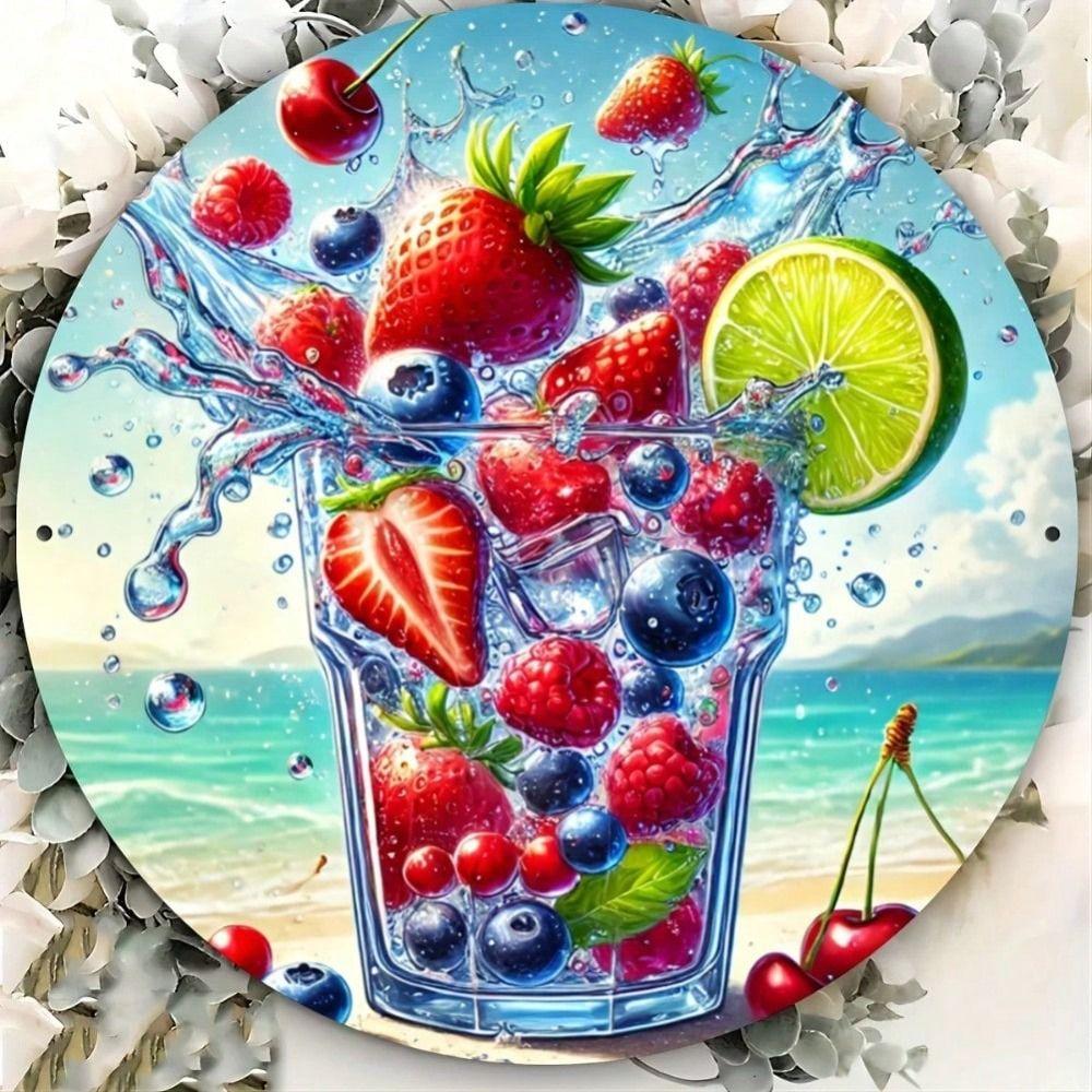 Handmade Metal Tin Plate Wall Art Home Decor 20x20cm