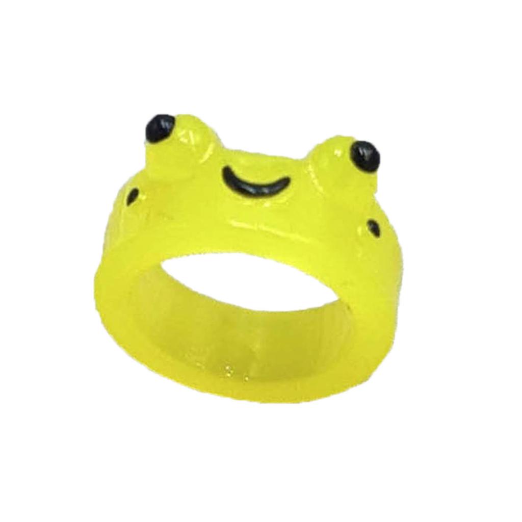 Glow In The Dark Rings Luminous Frog Ring Funny Animal Finger Ring Colored Ring