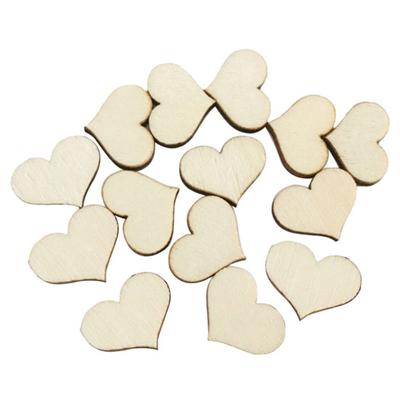 100Pcs Heart Shape Wooden Buttons Rustic Sewing Wedding Table Scatter Decor