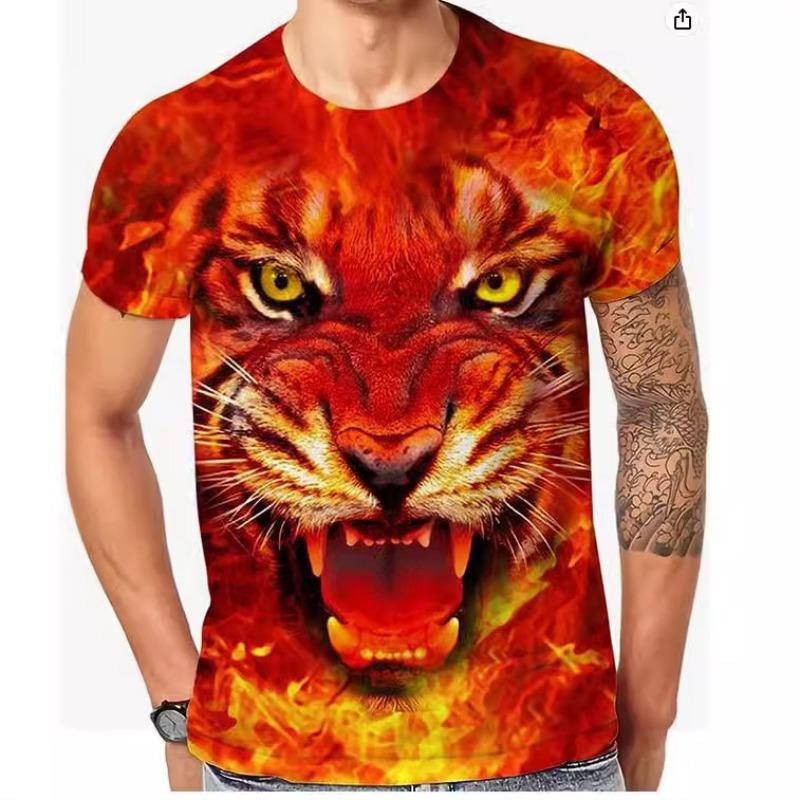 

Animal Trend Art Men s Collection 3D T-shirt Digital Printed Round Neck Shirt 6xl
