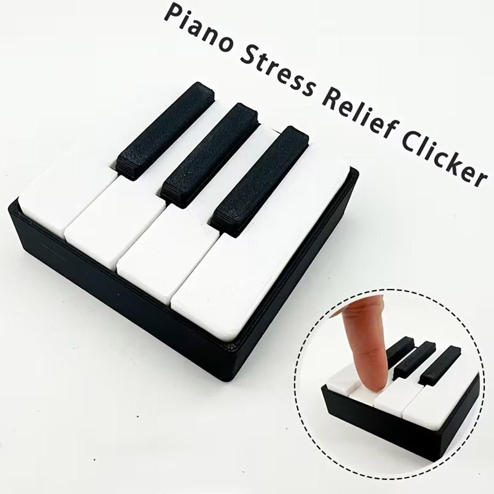 Fun Creative Mini Piano Key Fidget Toy 3D Printed Tactile Click Design Relax Fidget Stress Relief Pendant For Office Daily Carry
