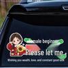 Wishing You Prosperity: Reflective Car Windshield Warning Sticker for New Interns