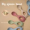 Feeding Baby Silicone Spoon Cartoon Little Bear Utensils Eat Soild Food Baby Learning Spoon Non-Slip Boy Girl Food Feeding Tool