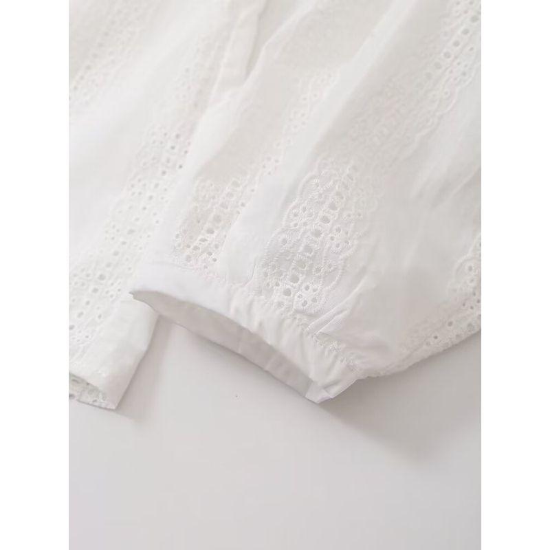 Kaslead New Arrival Women's Clothing Fashion Style Fashion All-Match Cut Out Embroider Long Sleeves Tops 8741045
