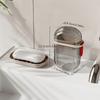 1SET Portable Soap Cassette with Lid - Sealed Drain Design Soap Box Travel Soap Storage Box