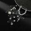 IngeSight.Z 6Pcs/Set Elegant Imitation Pearl Brooch Women Trend Sun Moon Love Heart Cross Pendant Pin Clothes DIY Accessory Gift
