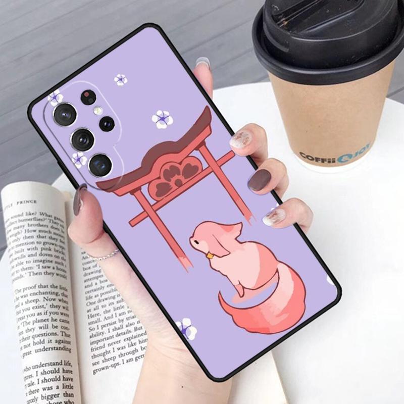 Genshin Yae Miko Phone Case Cover For Samsung Galaxy S24 S25 Ultra S21 S22 Ultra S10E Note 10 Plus Note 20 FE S23