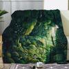 1pc Blanket, Retro Green Plant Forest Print Blanket, Warm and Comfortable Soft Blanket, Suitable for Sofa, Bed, Sofa, Car