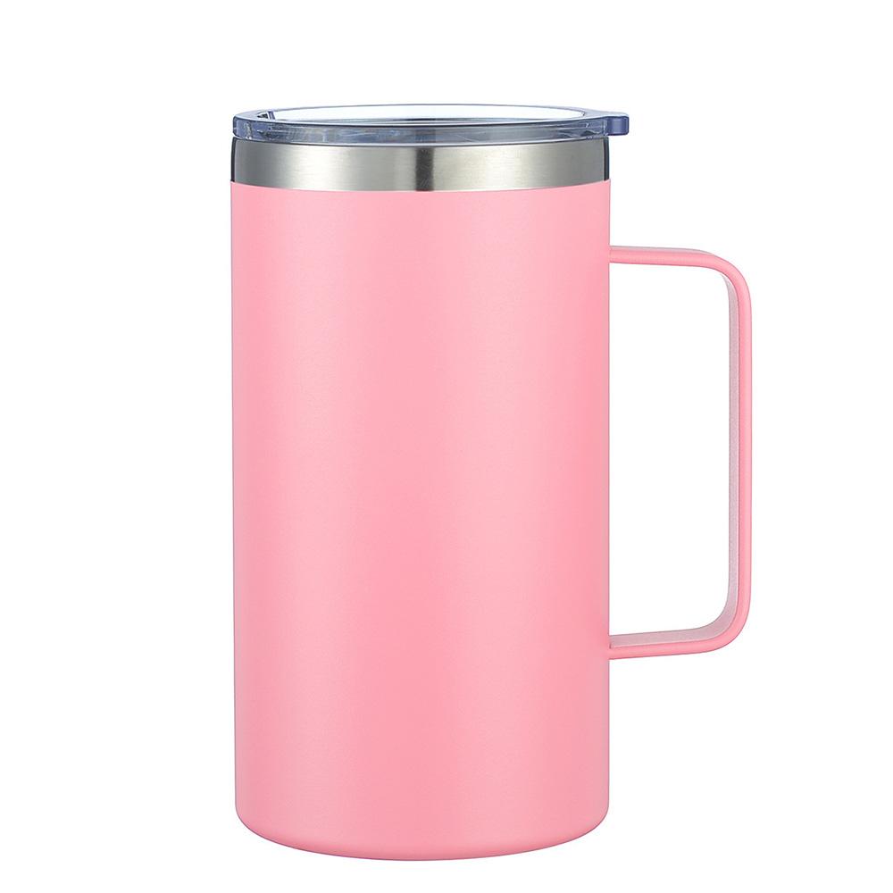 24oz Coffee Mugs with Handle Stainless Steel Double Wall Insulated Cup Leak Proof Lid Travel Mug Gift for Office/School/Camping