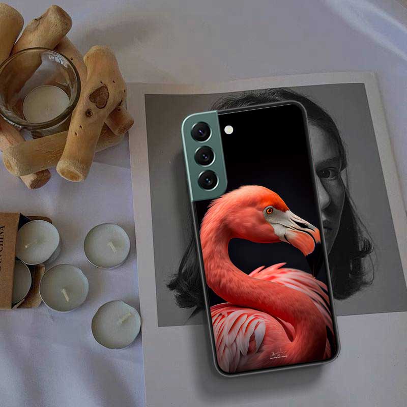 Flamingo Portrait Phone Case For Samsung Galaxy S22 S25 Ultra S21 S10 Plus S26 Edge S20 S23 S24 FE Cover Silicone Soft TPU C