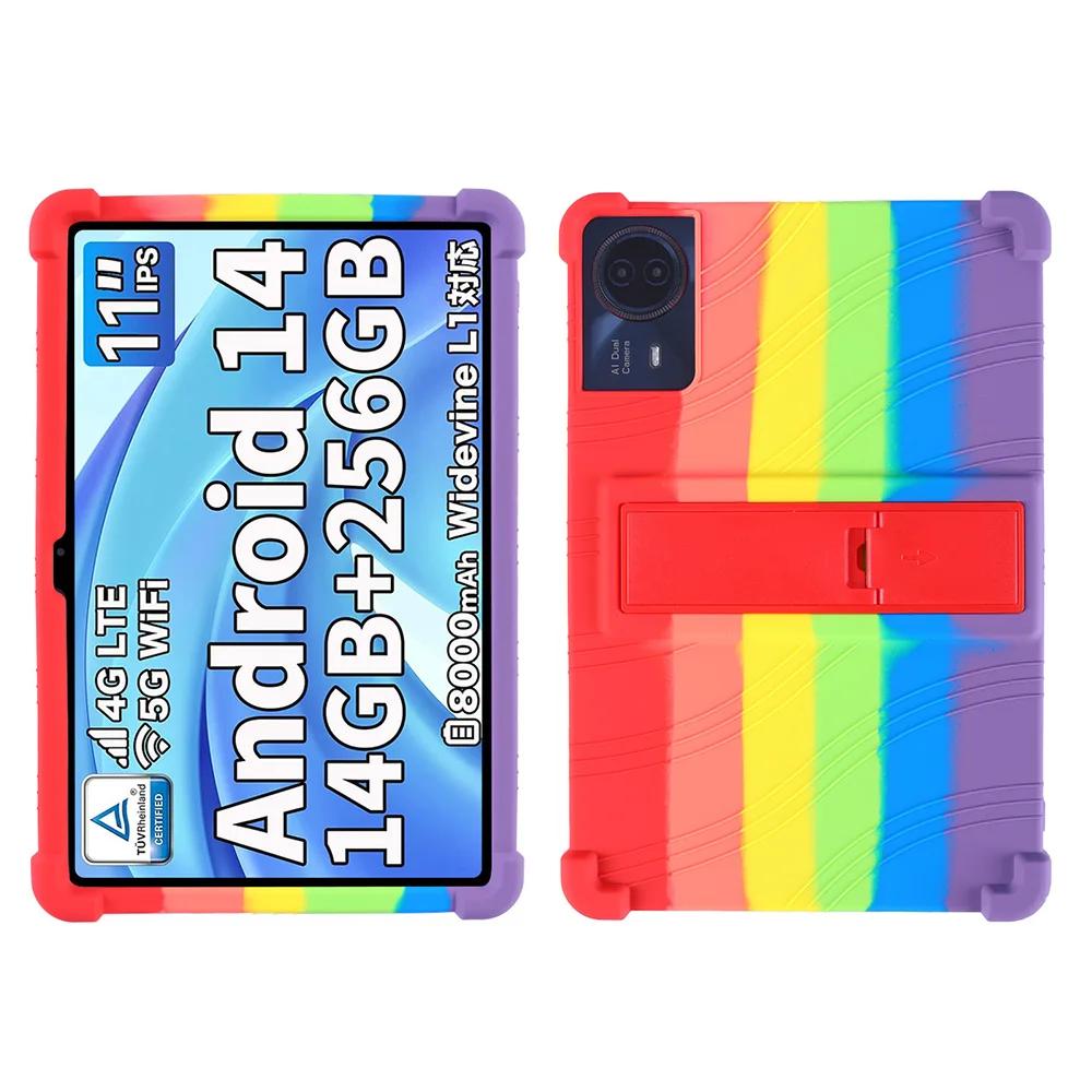 Pour étui de tablette Teclast T65Max 13 pouces Airbags antichoc Silicone Android 14 Support réglable Découpes précises Housse Souple For Teclast T65Max
