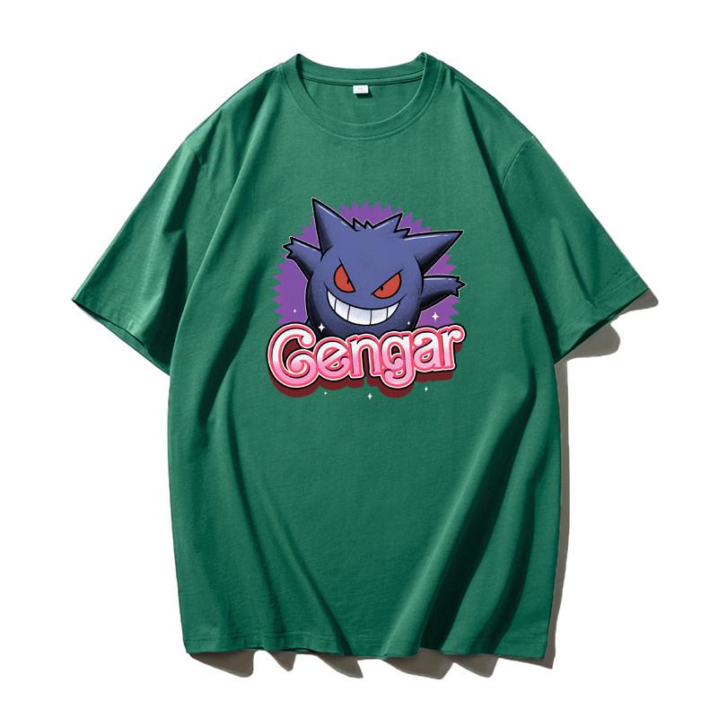 Pok É Mon Genggui Cartoon Anime Tshirt Short Sleeves Loose Summer Cotton Japanese Short Sleeves Men and Women