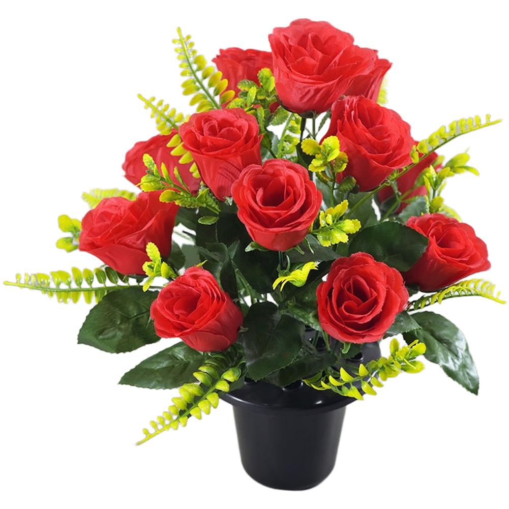 

Wedding Centerpiece Red,White,Purple,Pink,Blue Silk Rose Bouquet Colorful Floral Display Artificial Flowers Potted Silk Flowers красный