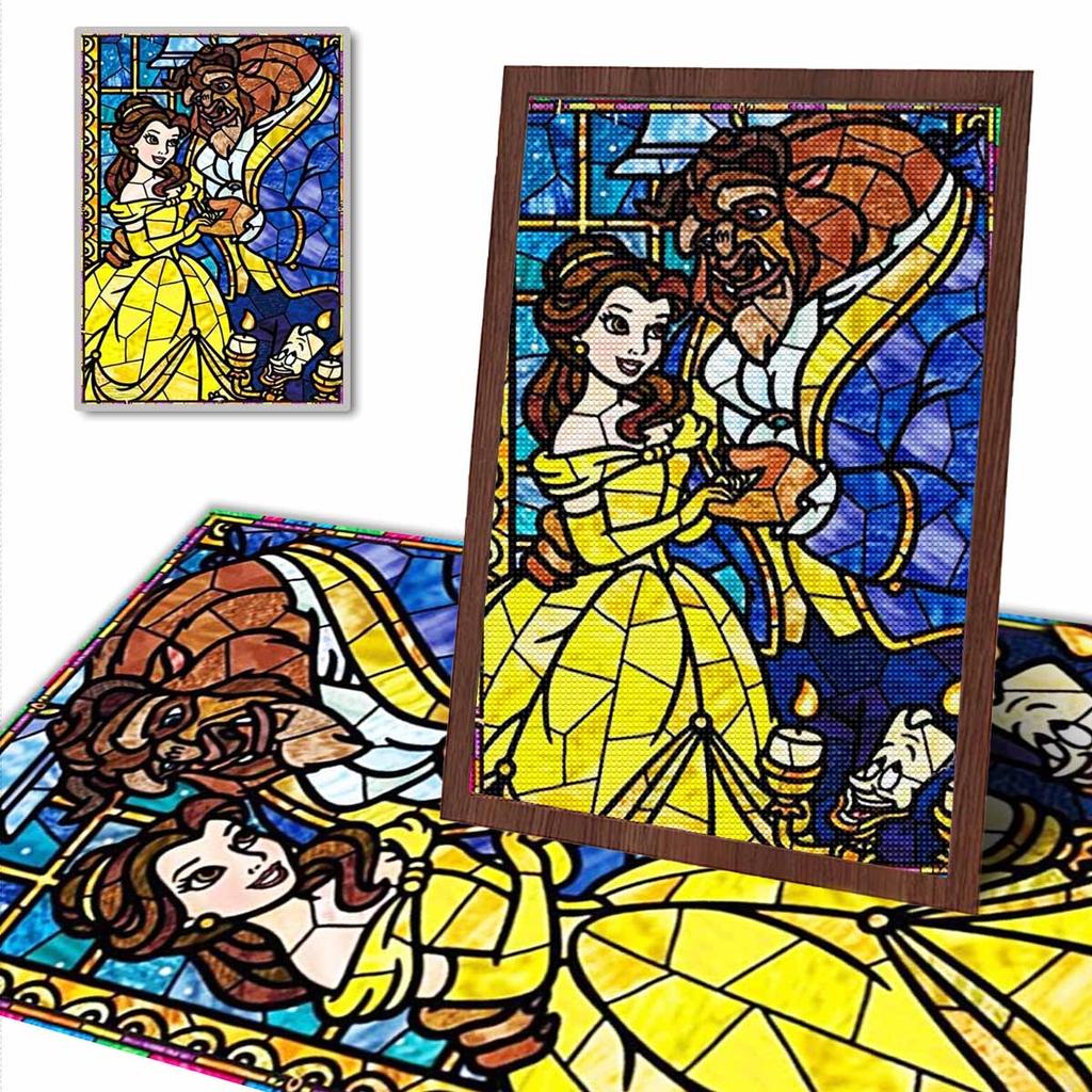 Full Round Diamond Painting Beauty and The Beast  Art Rhinestone Picture Mosaic DIY 5D Cross Stitch Embroidery Home Decoration