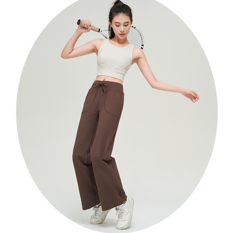 Yoga-Hose Throwback immer noch Weiter Bein Lässig Sporthose Damen Einfarbig Leicht Gepolstert