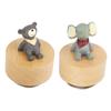 Music Box Round Shape Animal Style Pleasing Melody Exquisite  Wooden Musical Box for Kids Fam