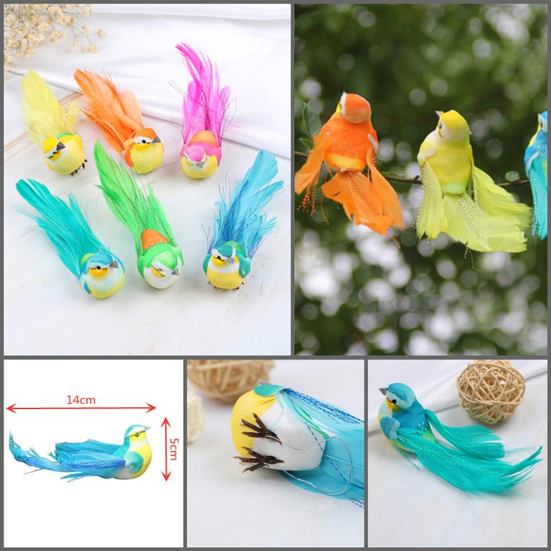 1PC Colorful Fake Bird Artificial Foam Simulation Birds with Feather DIY Wedding Decorations Christmas Ornaments