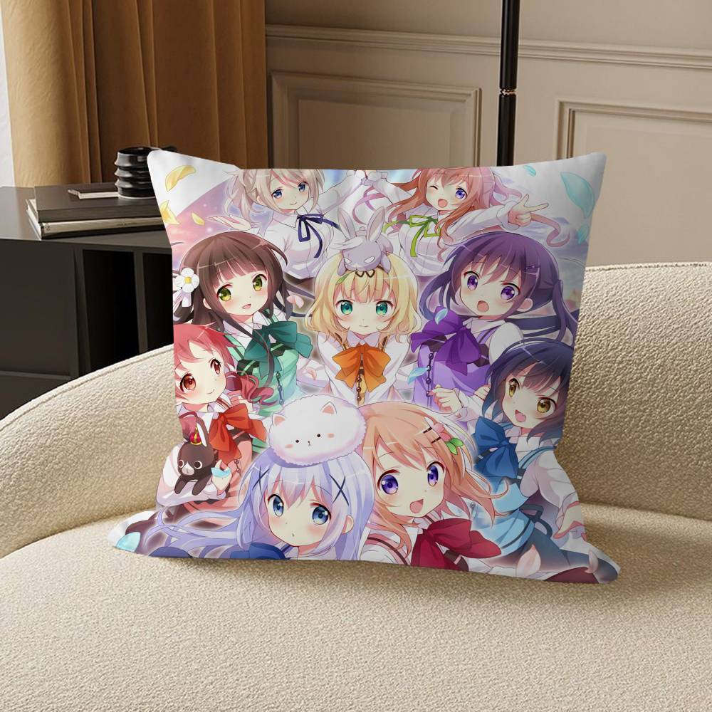 Anime I-Is The O-order A R-rabbit Pillow Anime Pillow Sofa Bed Head Pillow Cover Cushion Cover 45x45 cm Fashion