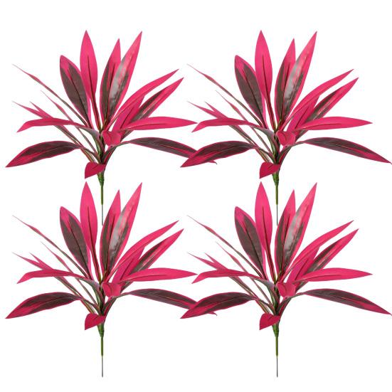 Yousheng Large Realistic Artificial Fern Dragon's Blood Tree Plants with Pink/Purple Leaves, UV Resistant Outdoor Fake Fern Plants for Garden, Patio,