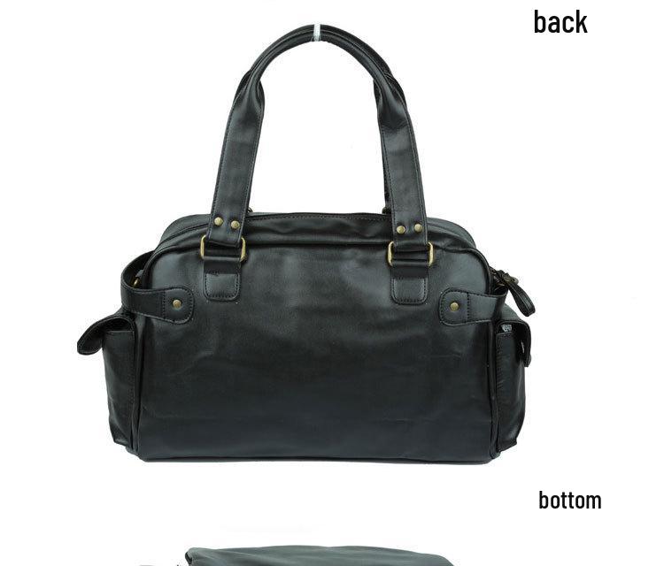 Men's Korean Style PU Leather Crossbody & Shoulder Bag - Large Capacity Travel Handbag