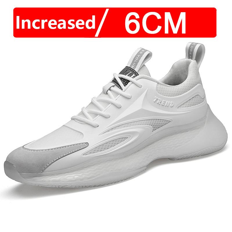 New Invisible Heightening 8CM Men Running Shoes Low Heel Soft Bottom Casual Sports Shoes Breathable Mesh Inner Lining EVA Insole