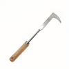 Ergonomic Manual Weeding Tool - Beechwood Handle, Pure Metal Blade for Lawn Mower & Road Crack Removal