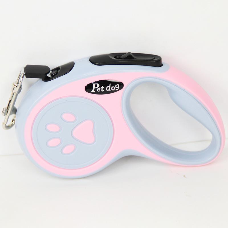 Dog Leash Automatic Telescopic Anti-explosion Punch Retractable Paw Print Walking Dog Leash Medium and Small Dog Teddy Products